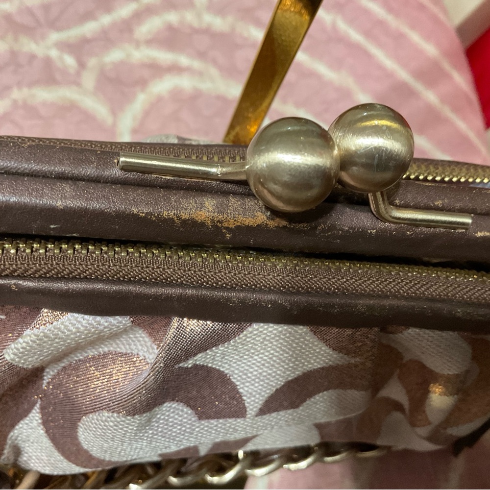 Rare Coach 2009 Parker OP Art Frame Kisslock Triple Compartment Signature - Picture 2 of 11